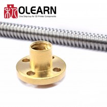 Trapezoidal Spindle Screw Dia 8mm Thread Lead  T8 Lead Screw With Brass Nut