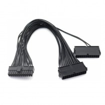 OLEARN SATA Cables Dual PSU Power Supply 24-Pin Adapter Cable for ATX Motherboard 18AWG - 1FT